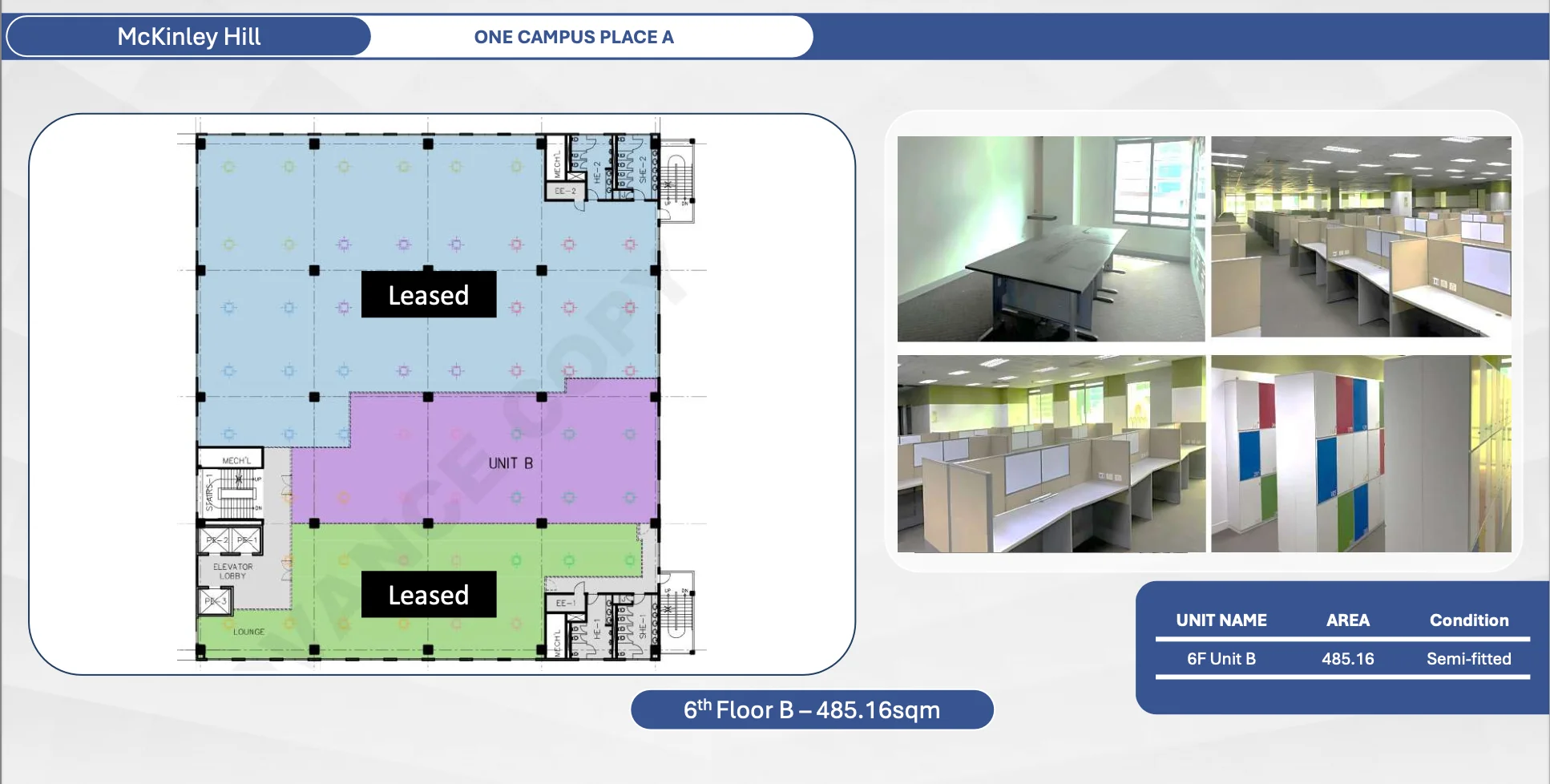 One Campus Place | 485sqm Office Space for Rent in Taguig City - Mckinley