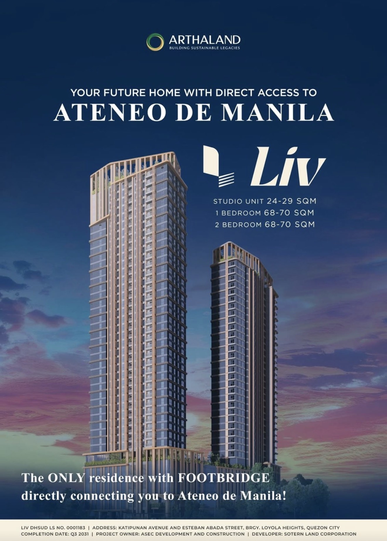 2BR 70sqm Condo for Sale in Quezon City