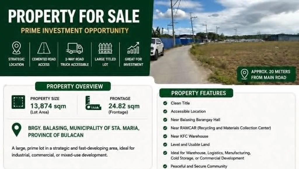 Sta.maria | 13874sqm Lot for Sale in Bulacan