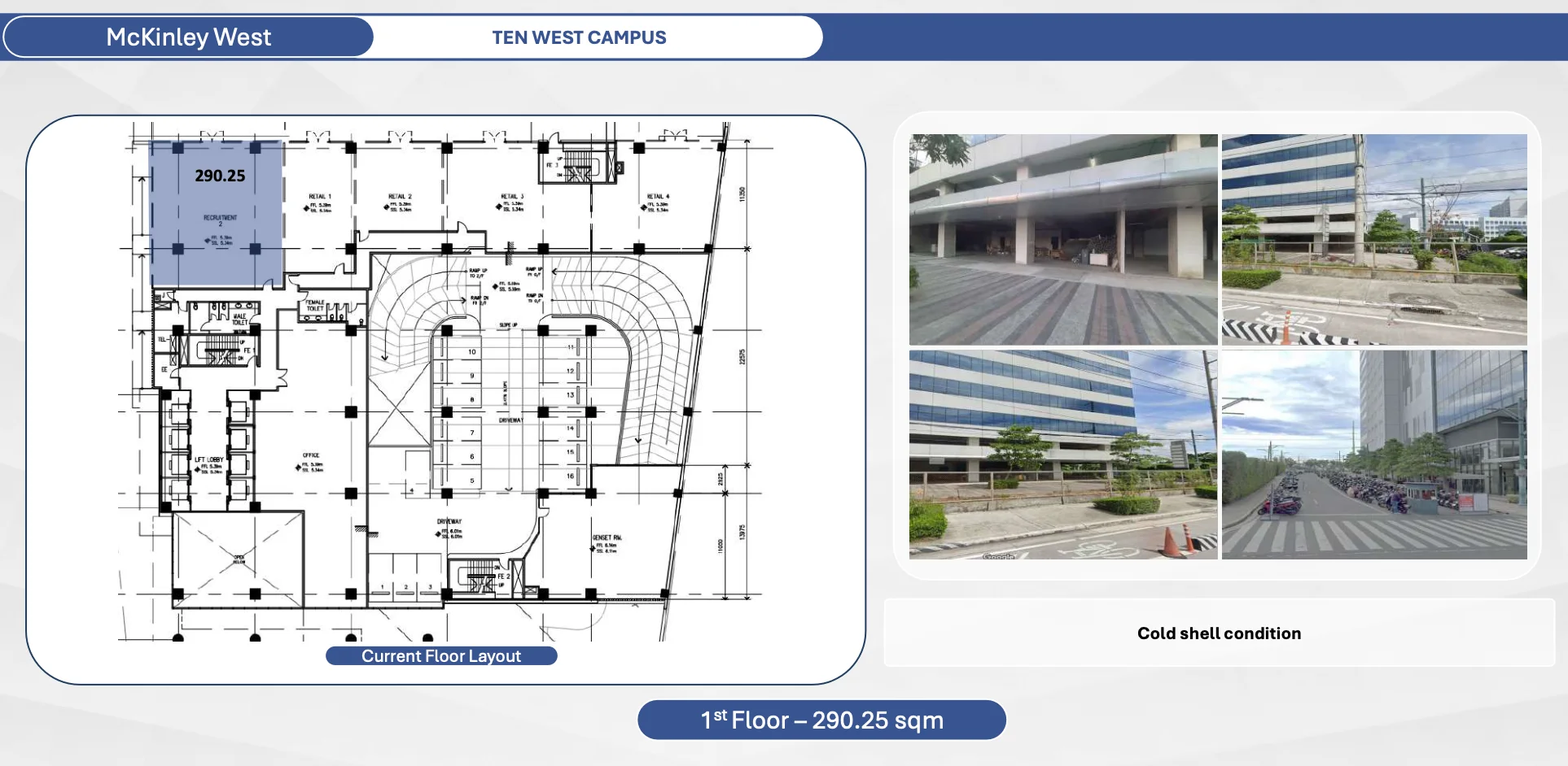 Ten West Campus | 290sqm Commercial Space for Rent in Taguig City - Mckinley