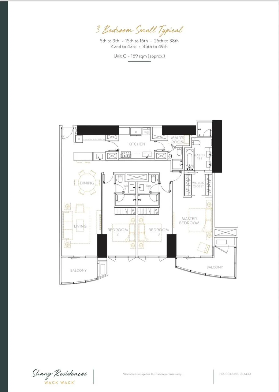 Shang Residences At Wack-wack | 3BR 169sqm Condo for Sale in Mandaluyong City