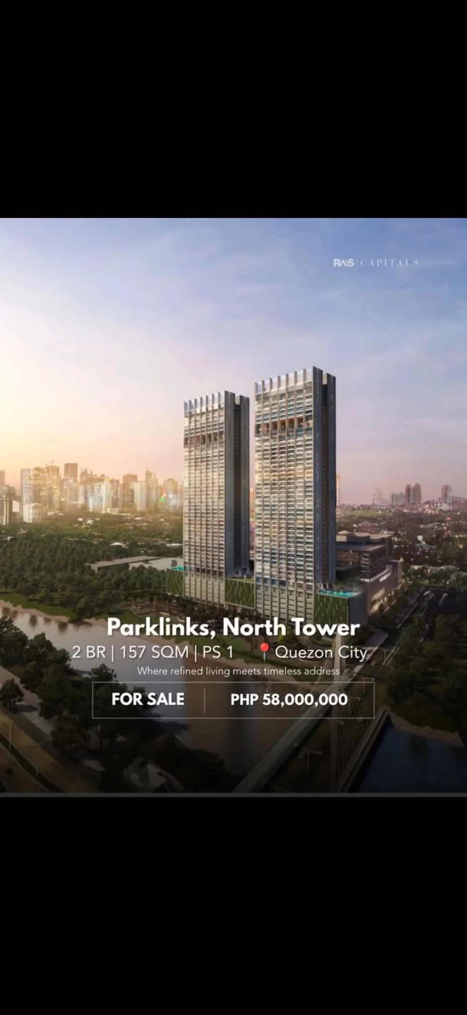 Parklinks North Tower | 2BR 157sqm Condo for Sale in Quezon City