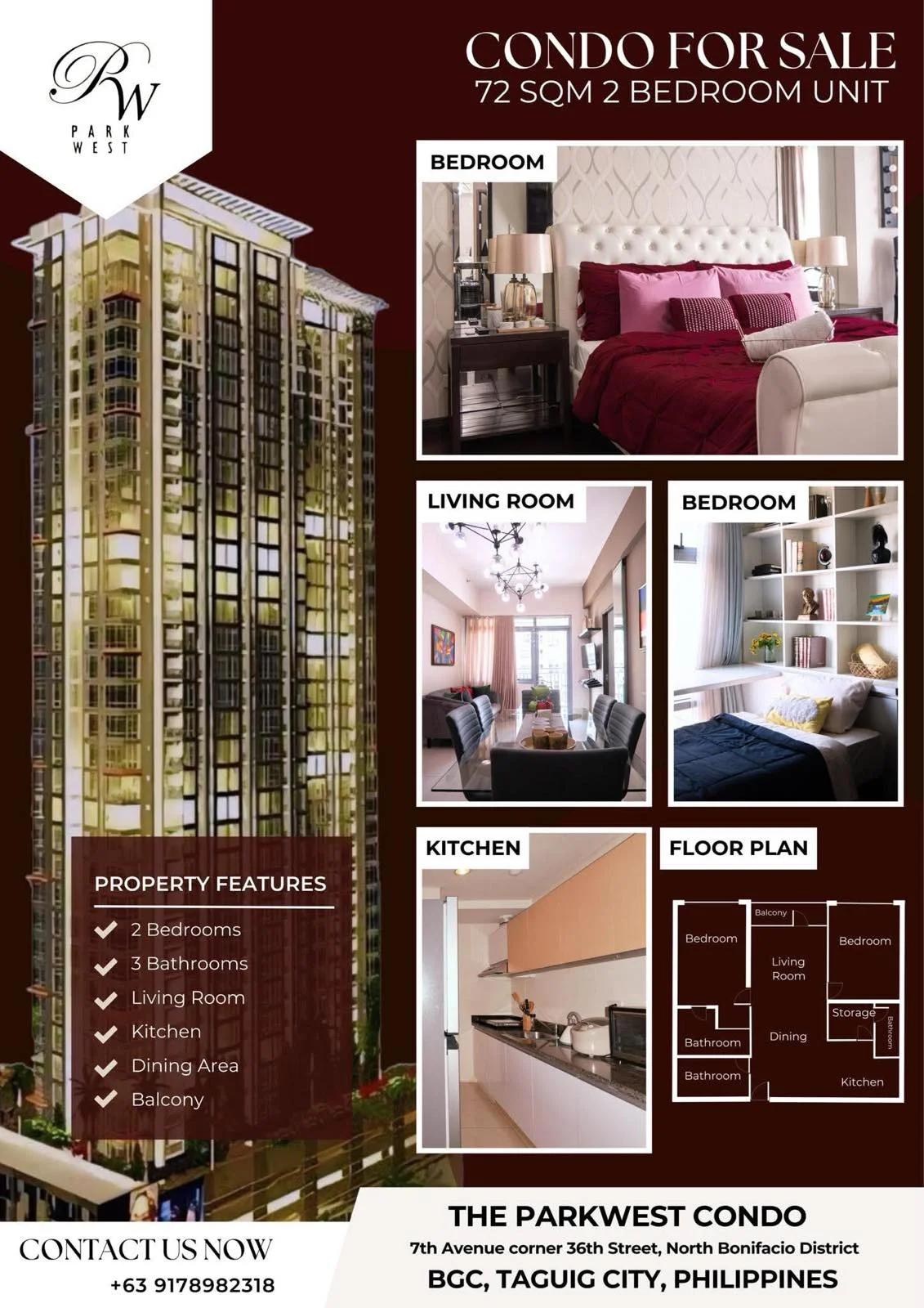 The Parkwest Condo | 2BR 72sqm Condo for Sale in Taguig City