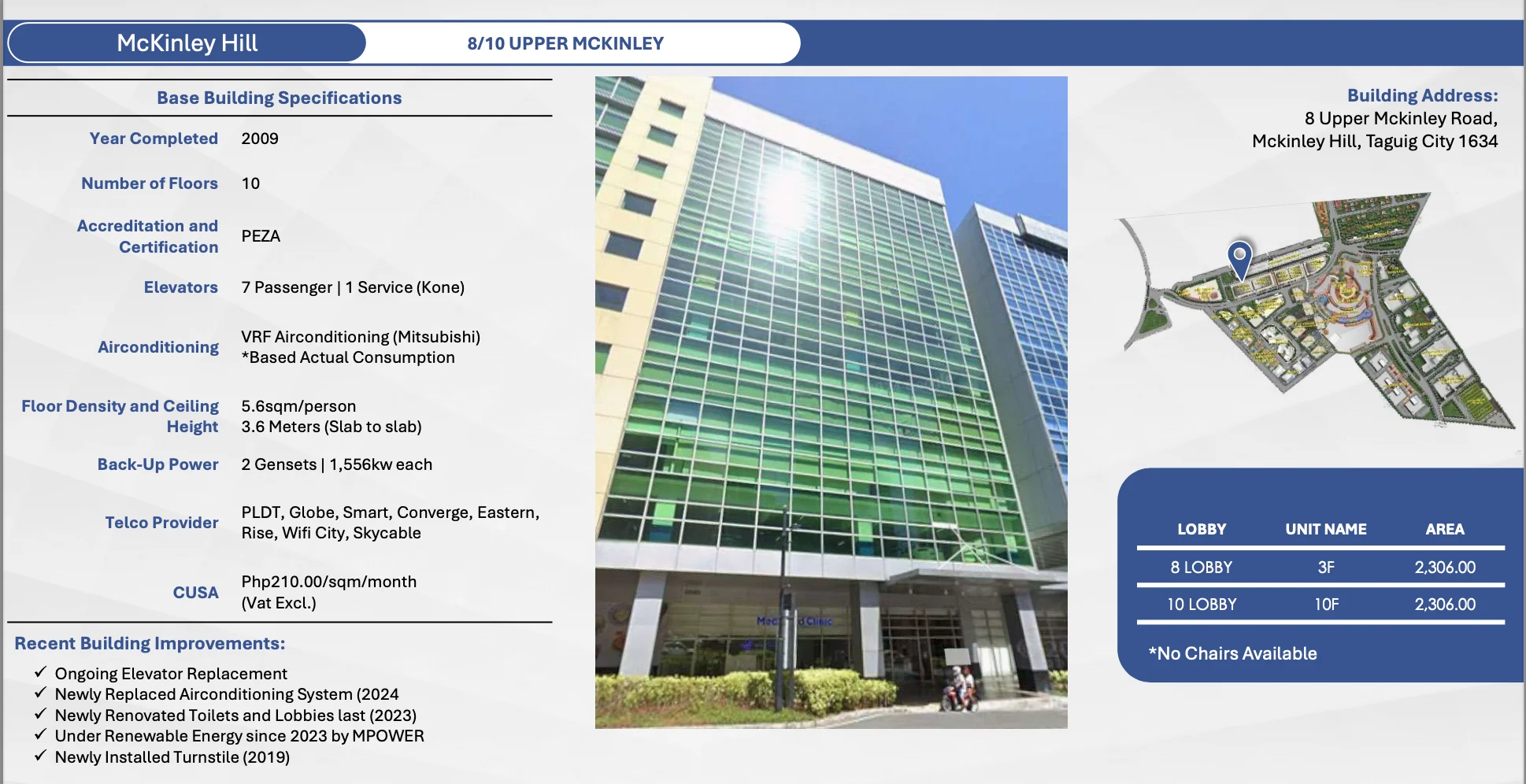 8/10 Upper Mckinley | 2306sqm Office Space for Rent in Taguig City - Mckinley