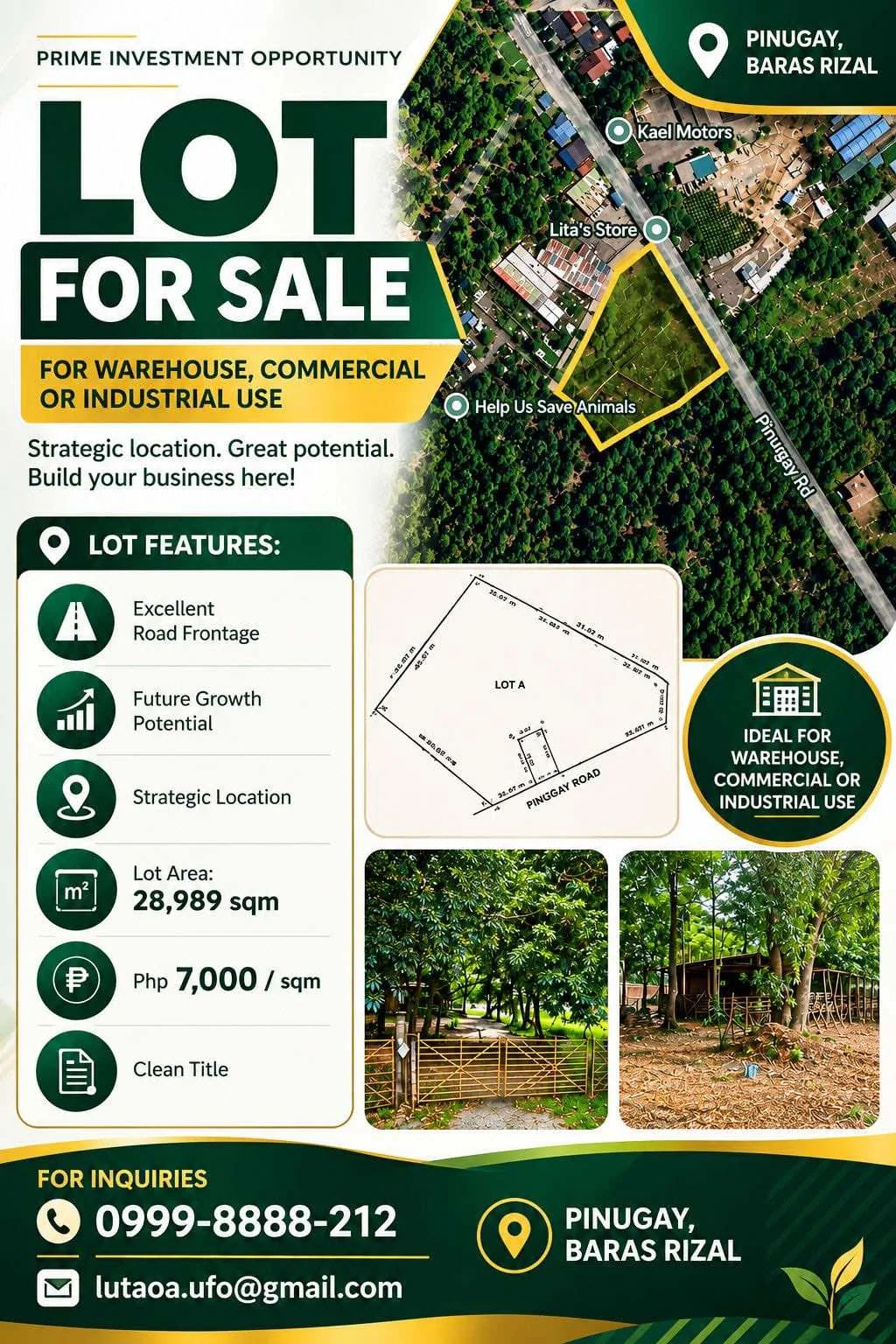 Lot For Warehouse, Commercial, Or Industrial Use | Lot for Sale in Rizal