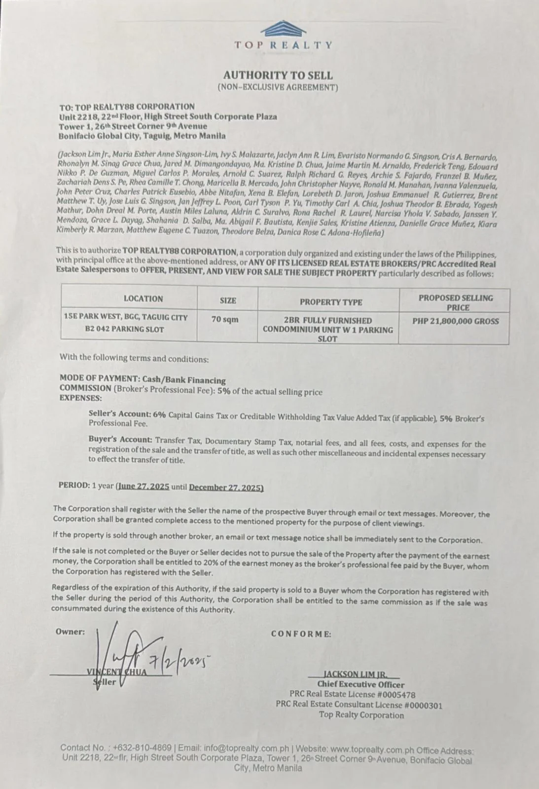 2 Bedroom Condominium for Sale in Park West