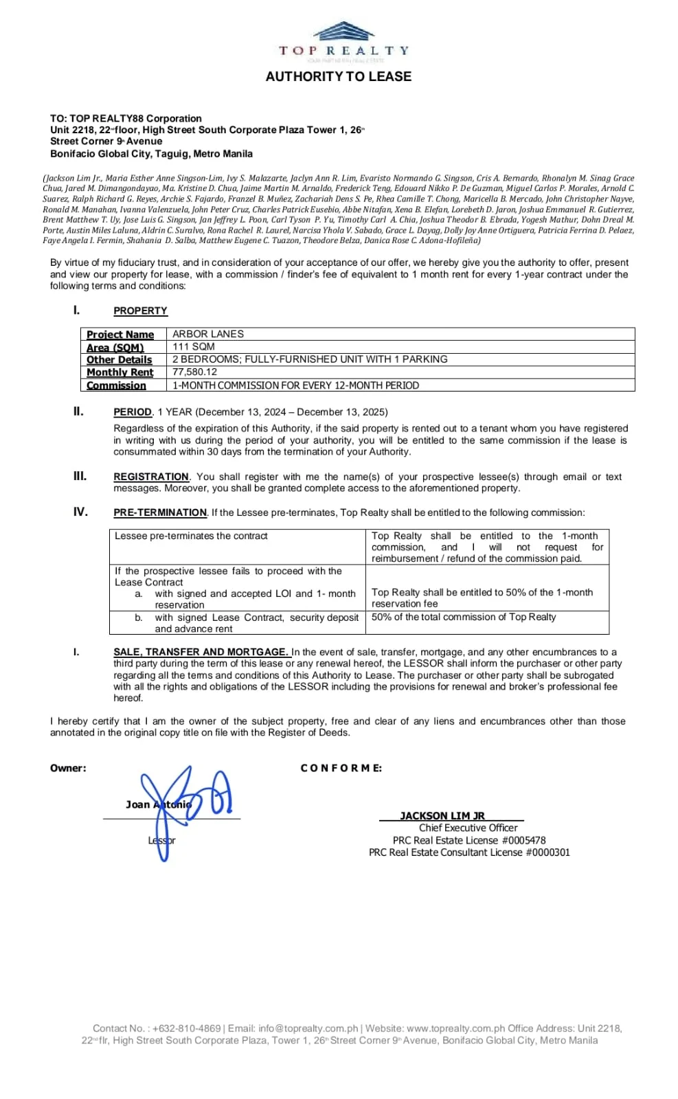 2 Bedroom Condominium for Rent in Arbor Lanes