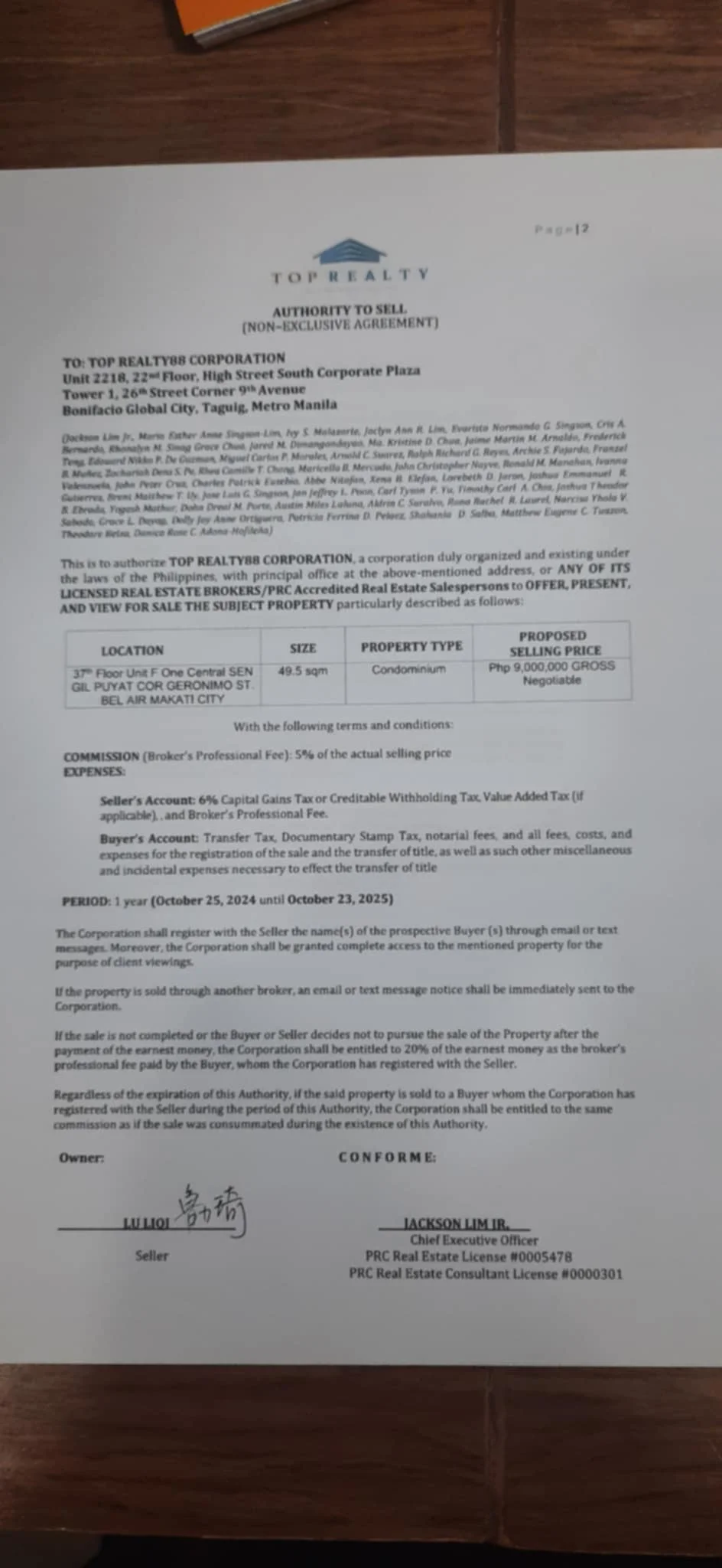 1 Bedroom Condominium for Sale in One Central Condominium