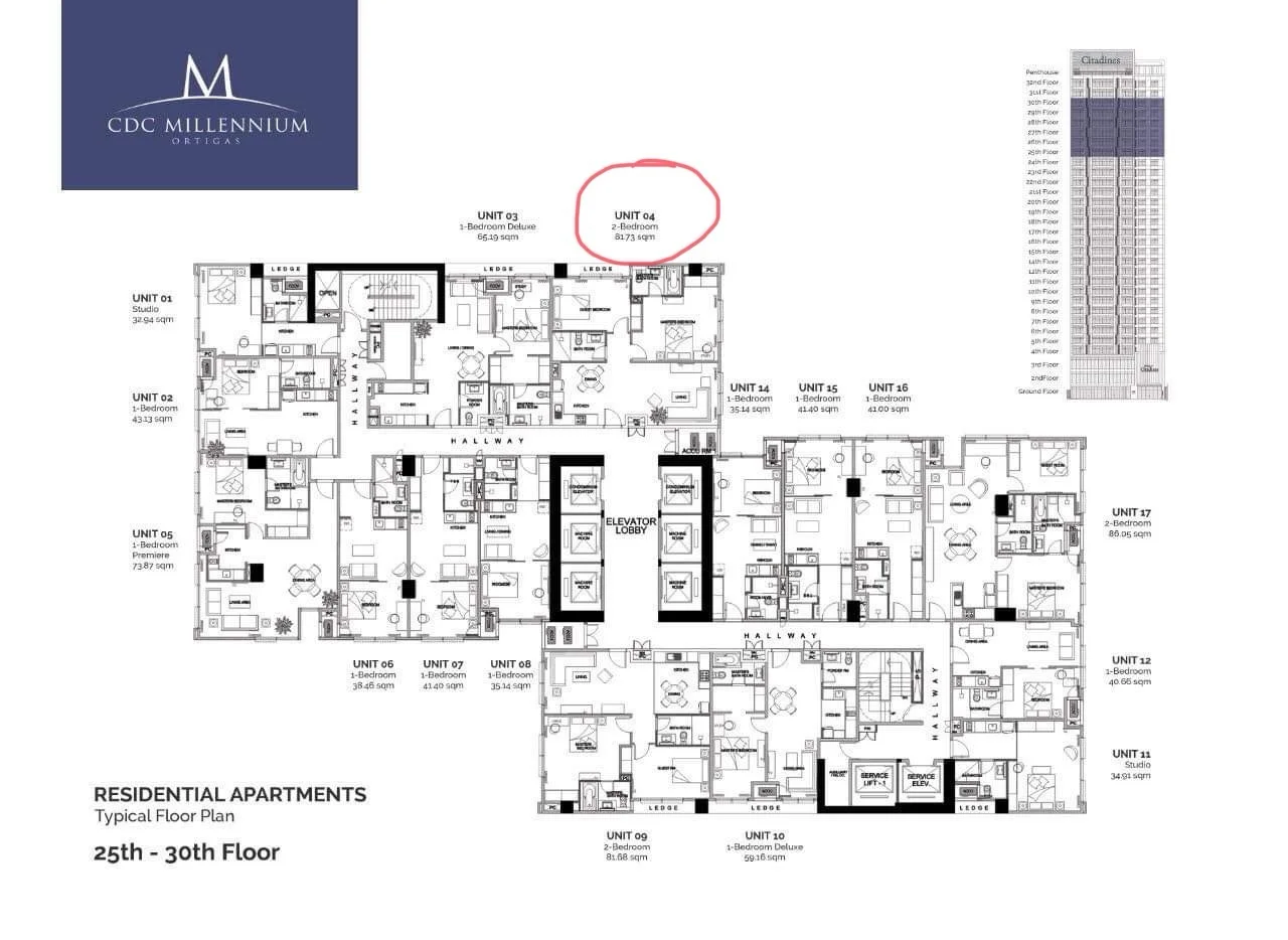 Cdc Millennium Ortigas - 3-Bedroom Condo For Sale in Pasig City