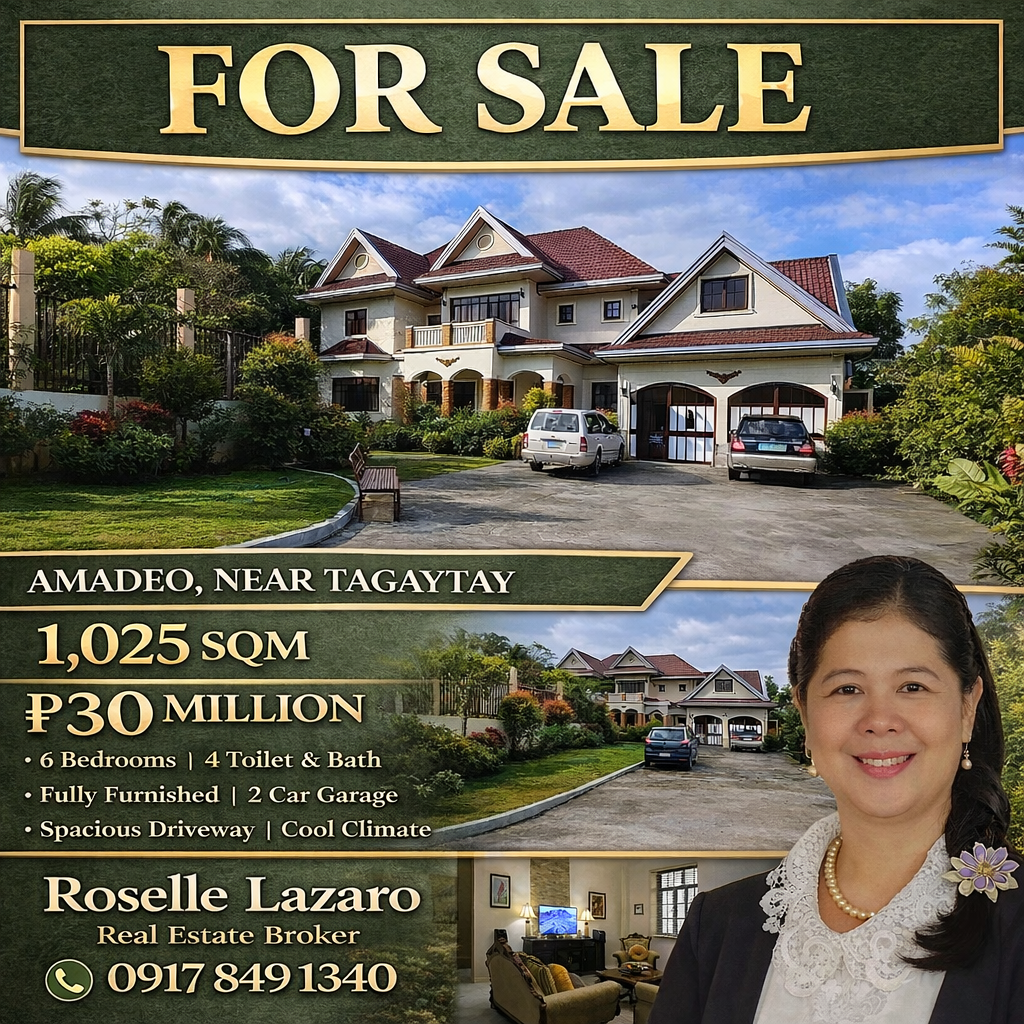 Luxury 6 Bedroom House & Lot For Sale |  Amadeo Cavite near Tagaytay 
