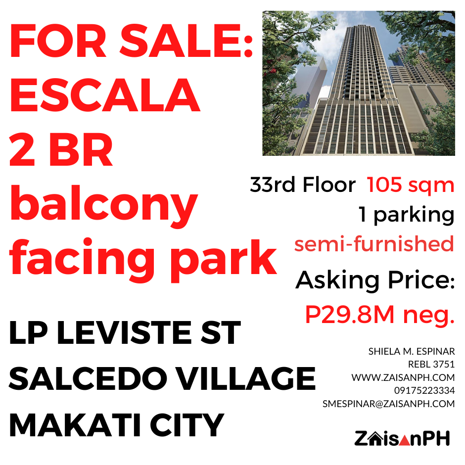 ESCALA: Premium 2BR Condo For Sale in 144 LP Leviste St. Salcedo Village
