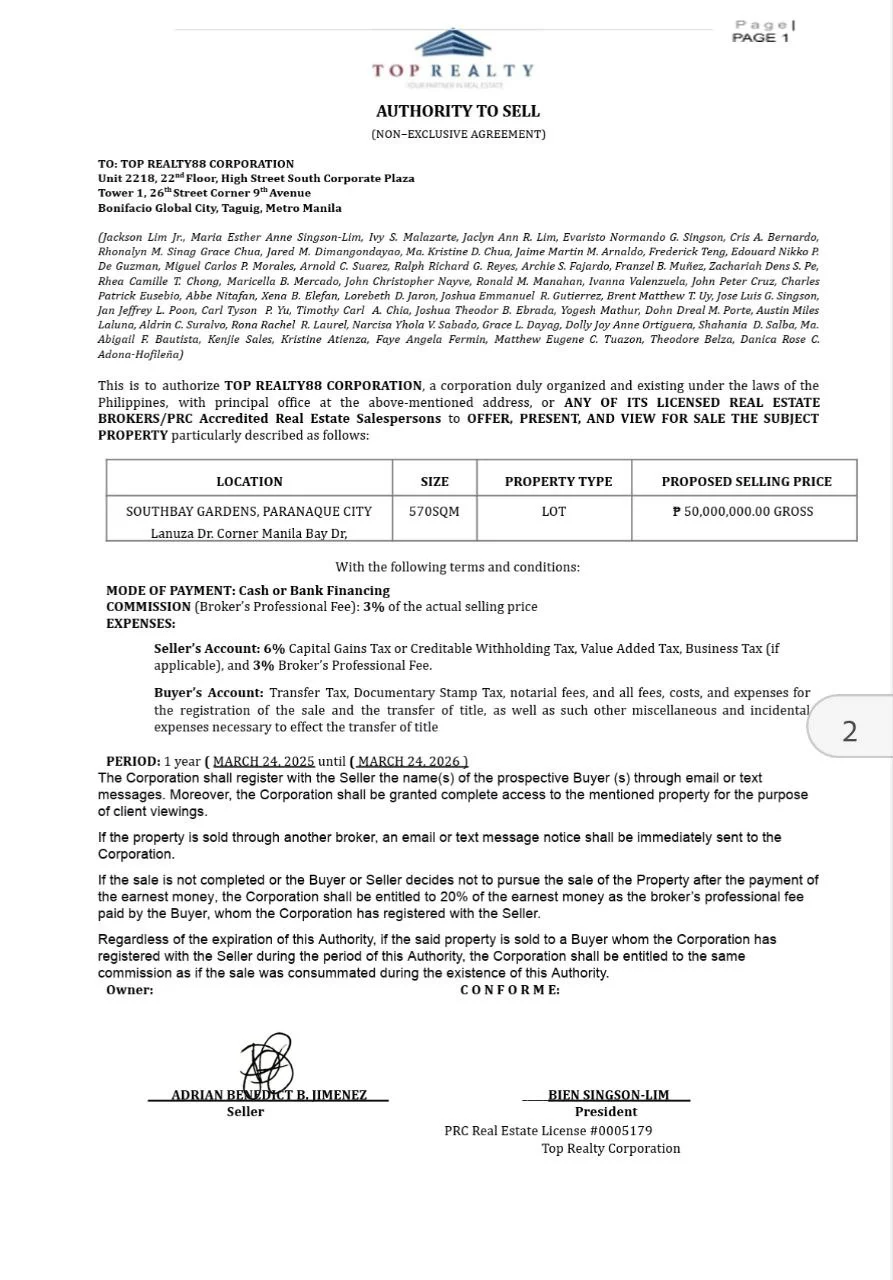 Lot for Sale in Southbay Gardens