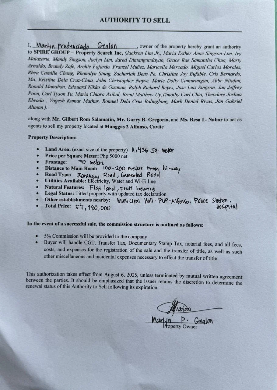 Lot for Sale in Manggas 2 Alfonso Cavite