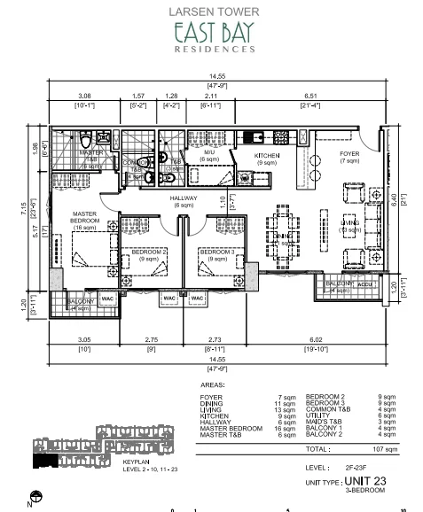 3 Bedroom Condominium for Sale in East Bay Residences