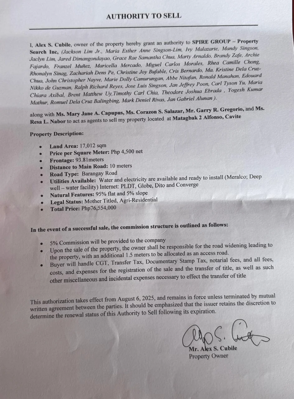 Lot for Sale in Matagbak 2 Alfonso