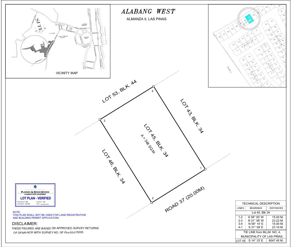 Lot for Sale in Alabang West